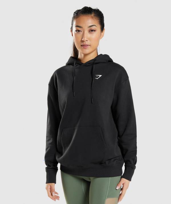 Damske Mikiny S Kapucňou Gymshark Training Oversized Čierne | TB5109673